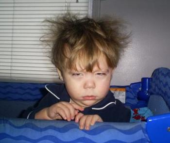picture of child with bed head