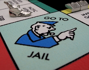 picture of monopoly go to jail square
