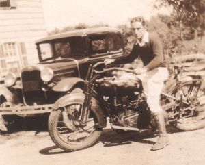 Picture of an old Harley motorcycle