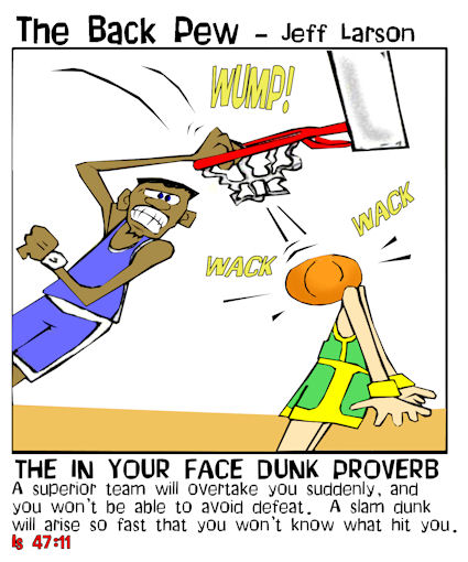 Basketball in your face dunk