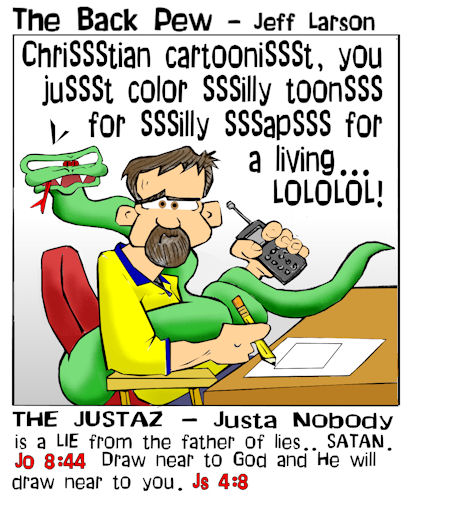 JUSTA cartoonist - lies from Satan