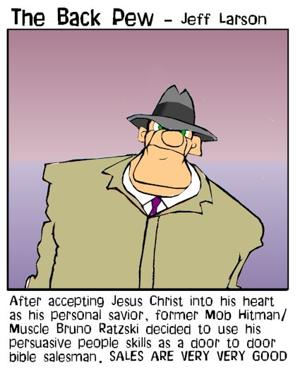Mobster Bible Salesman