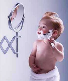 Funny Pictures of Toddler Shaving before Daycare