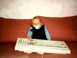 Funny Pictures of Baby with Huge Keyboard