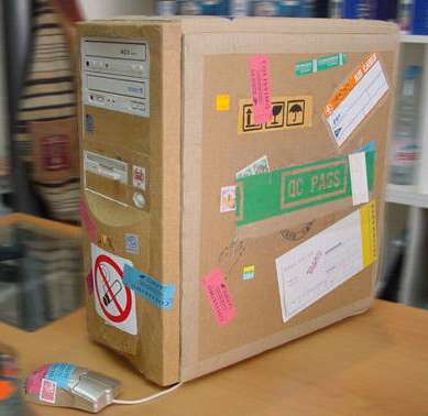 Funny Pictures of Computer Wrapped for Shipping