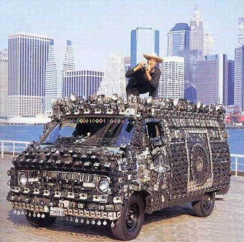 Funny Pictures of Van Covered In Cameras