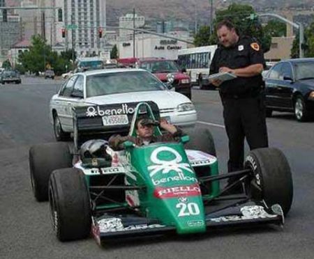 Funny Pictures of Benetton Formula Speeding Ticket