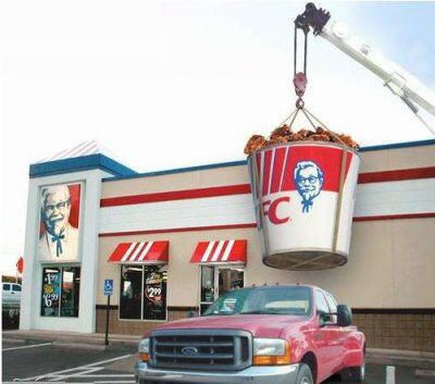 Funny Pictures of Giant Kentucky Fried Chicken Bucket