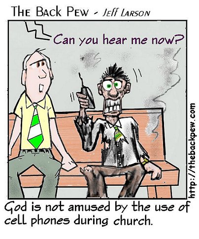 Cell Phones In Church Cartoon