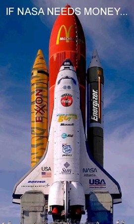 Funny Pictures of Space Shuttel Covered In Advertising