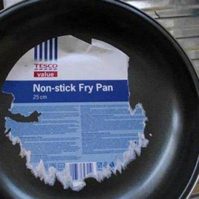 funny non-stick fry pan picture