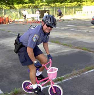Funny Pictures of a Police Commandeered Child's Bicycle