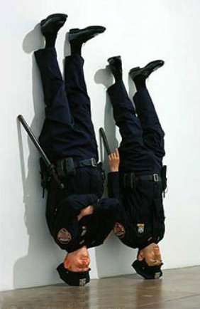 Funny Pictures of Upsidedown Police Officers