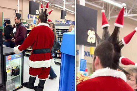 Picture of Punk Santa at Walmart