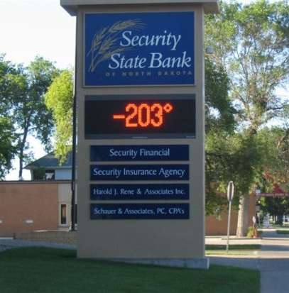 Funny Pictures of Bank -203 Degrees Temperature Sign