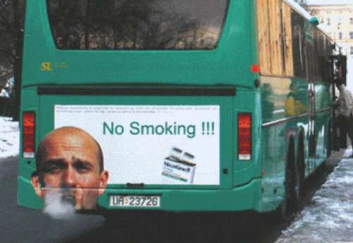 Funny Pictures of No Smoking Sign On Bus