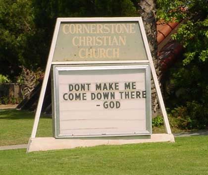 Funny Pictures of Church Sign Threat