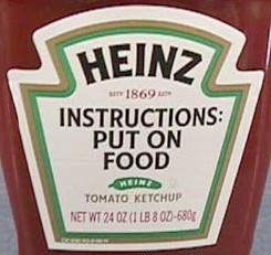 Funny Pictures of Heinz Ketchup Label