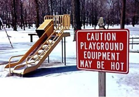 Funny Pictures of Hot Playground Equipment Sign
