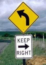 Funny Pictures of A Sign Indicating Left and Right Directions