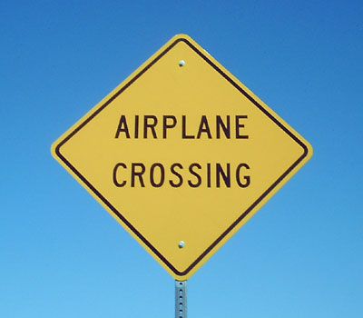 Funny Pictures of Airplane Crossing Sign