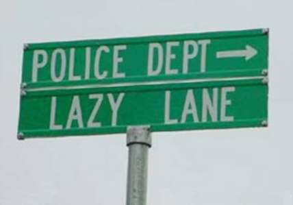 Funny Pictures of Police Department Road Sign