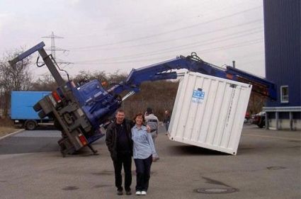 Funny Pictures of Container Crane Tipped Over