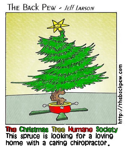 A funny Christmas tree cartoon