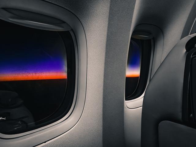 airplane inside sunrise