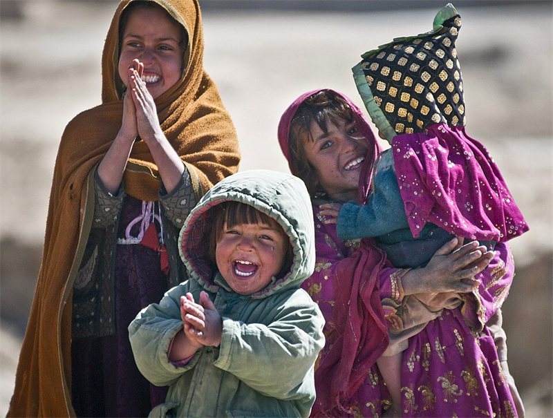 Children laughing together.