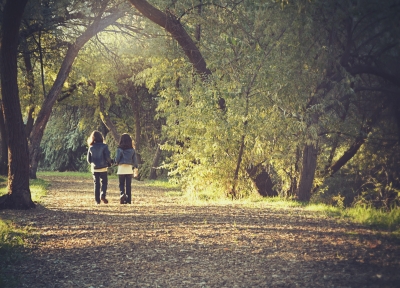 children walking