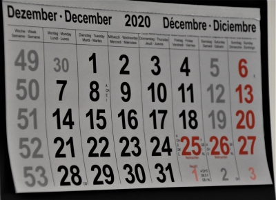 december calendar 2020