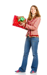 woman and_christmas_present