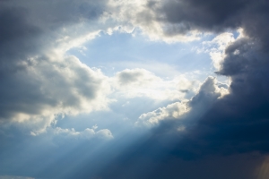 picture of clouds opening