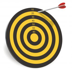 A picture of a target and arrow