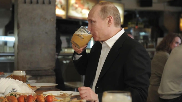 Putin drinking beer