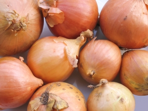 a picture of organic onions