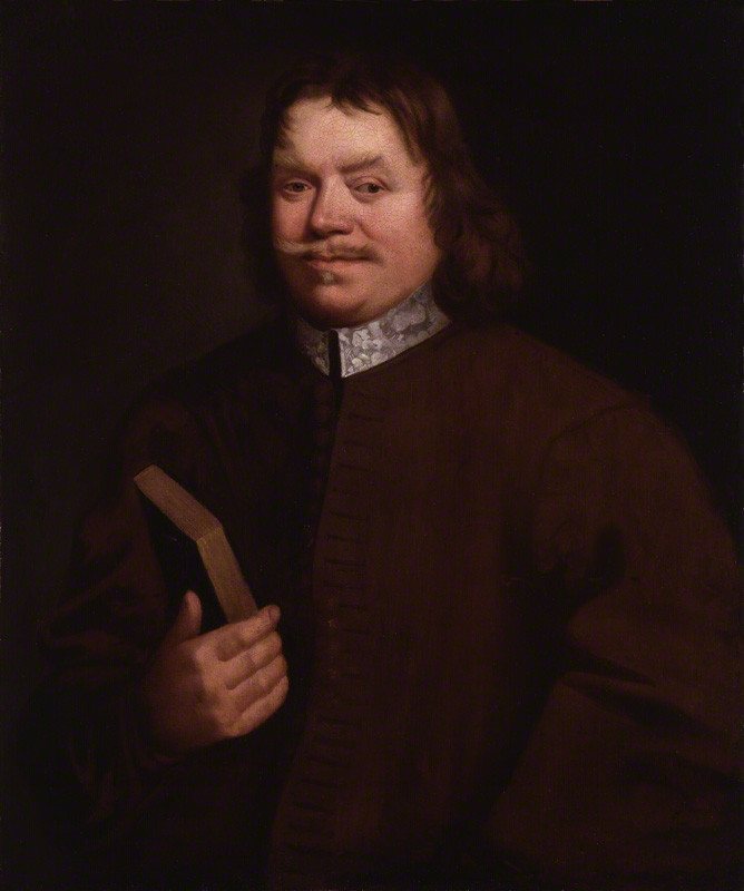A painted portrait of John Bunyan, English writer and preacher.
