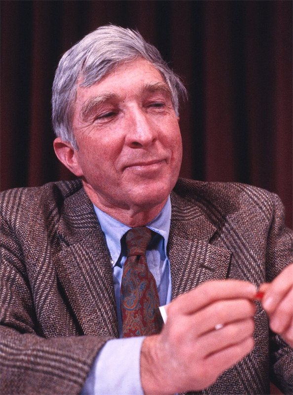 A photograph of John Updike, American novelist, poet.