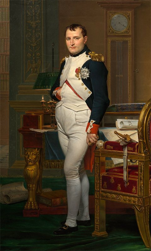 A painted portrait of Napoleon Bonaparte, French military leader, French Emperor 1804–1814 and again in 1815.
