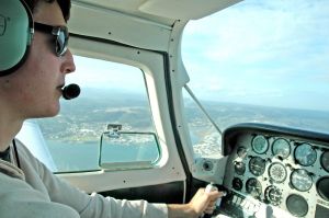 picture of pilot in plane