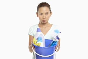 woman cleaning