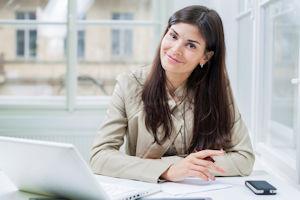 woman desk