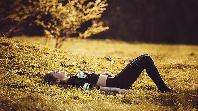 woman on grass