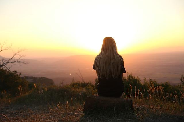 woman sunset