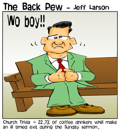 Coffee Conflicted - in church | Backpew | Cartoons | Entertainment