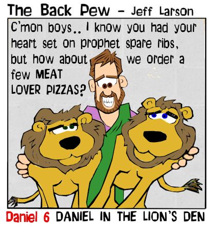 Daniel in the Lion's Den Meat Lovers Bible Cartoons