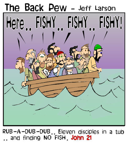 Disciples in a boat - no fish