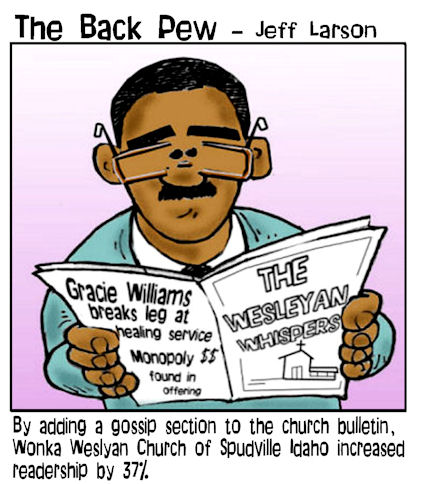 Wonka Wesleyan Gossip Bulletin Bible Cartoons