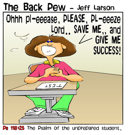 Student Exams and Tests Bible Cartoon